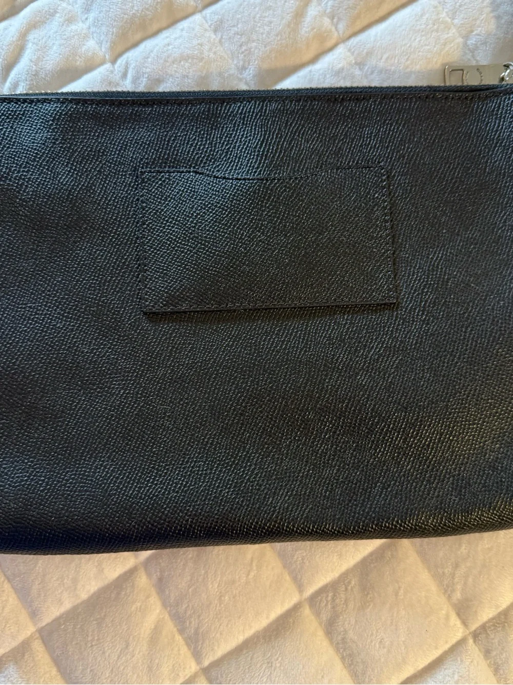 COACH Black Crossgrain Leather East West Crossbody Bag F22251 Gold Hardware